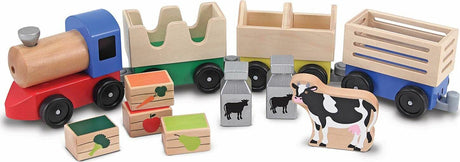 Wooden Farm Train Toy Set