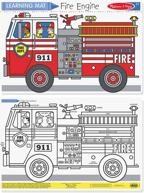 Fire Engine Color-A-Mat (Bundle of 6)
