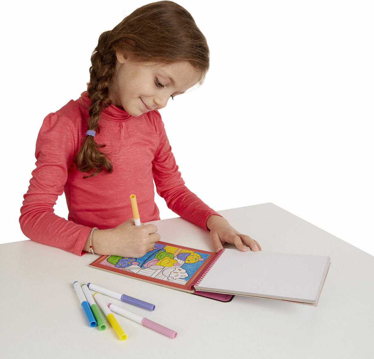 On the Go Color by Numbers Kids' Design Boards With 6 Markers - Unicorns, Ballet, Kittens, and More