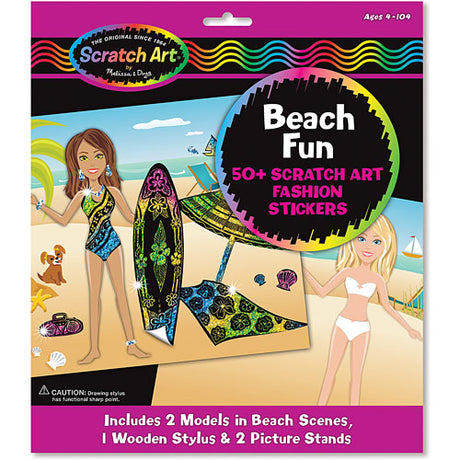 Beach Fun Scratch Art Fashion Sticker Scenes