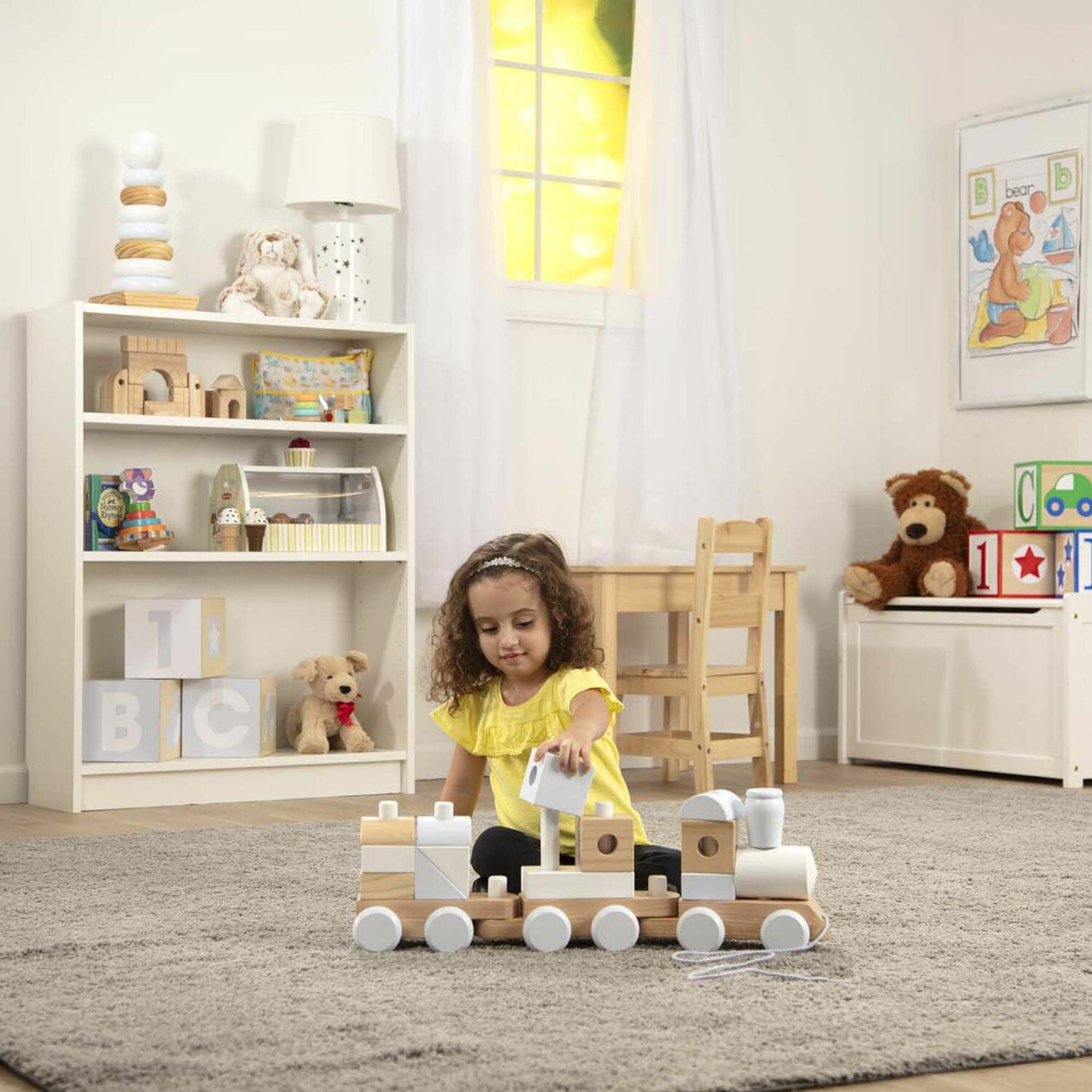 Wooden Jumbo Stacking Train - Natural