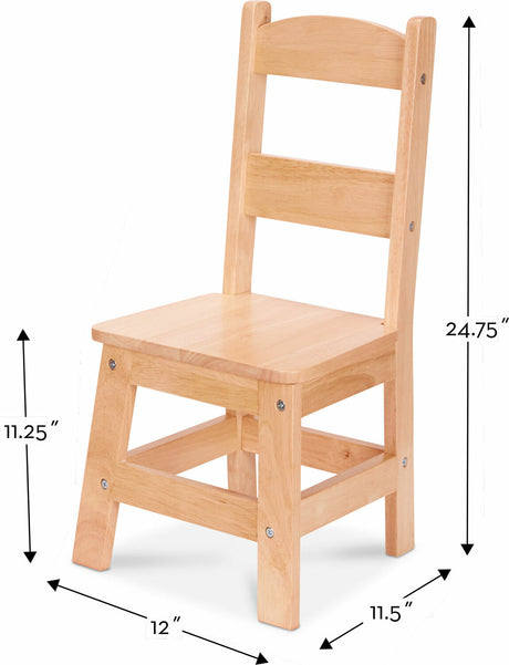 Pair of Solid Wood Chairs 2-Piece Set