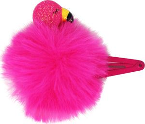 Fluffly flamingo hairclips