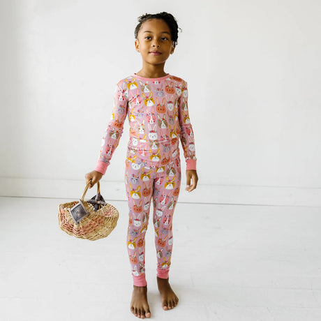 LIMITED EDITION Boho Bunnies Two-Piece Bamboo Viscose Pajama Set 7/8