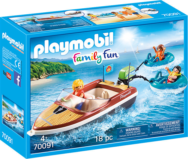 Speedboat with Tube Riders