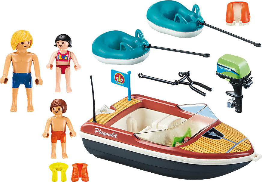 Speedboat with Tube Riders