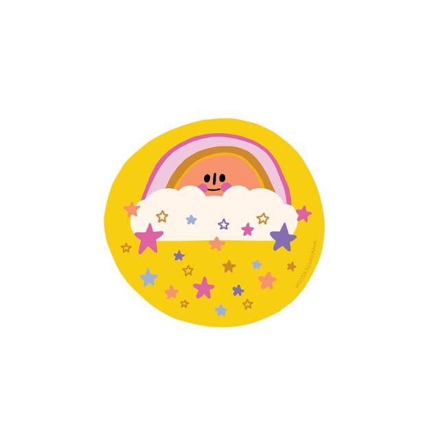 Smiling Rainbow Vinyl Sticker