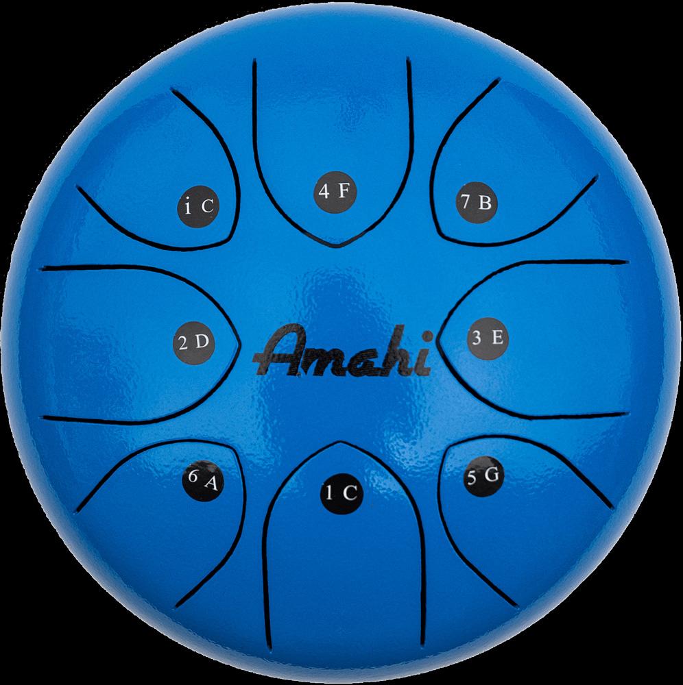 8" Steel Tongue Drum, Blue