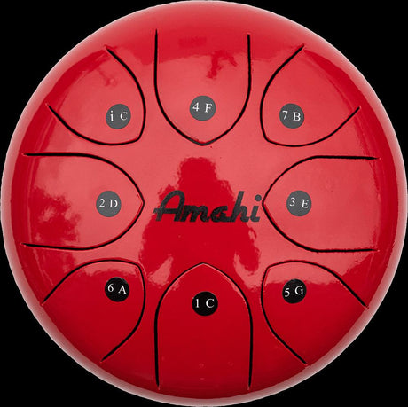 8" Steel Tongue Drum, Red