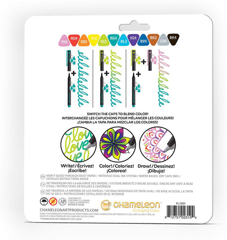 Chameleon Fineliners 12 pack - Bright Colors