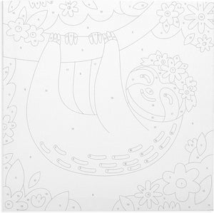 Colorific Canvas Kit Paint by Number - Happy Sloth