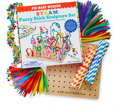Kid Made Modern STEAM Fuzzy Stick Sculpture Set