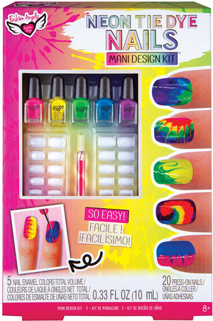 Neon Tie Dye Nails Mani Design Kit