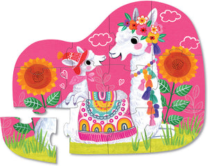 Mini Puzzle 12pc - Llama Love
