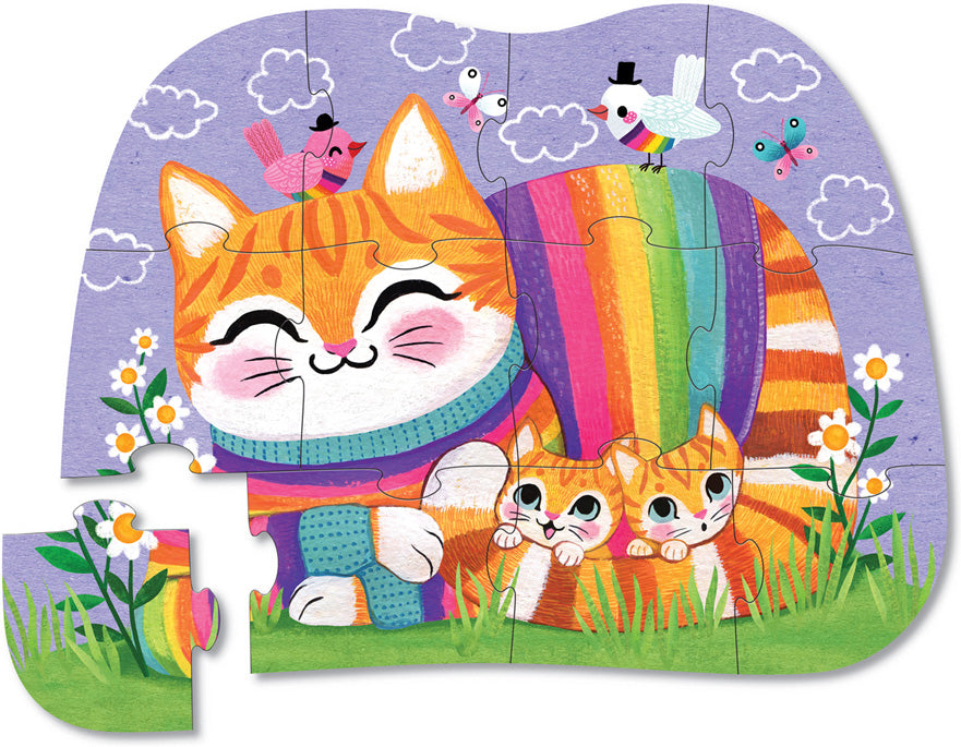 Mini Puzzle 12pc - Cuddly Cat