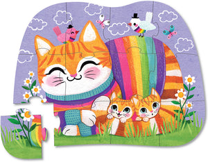 Mini Puzzle 12pc - Cuddly Cat