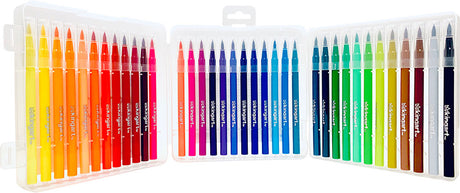 KINGART™ Watercolor Brush Tip Markers, Set of 36