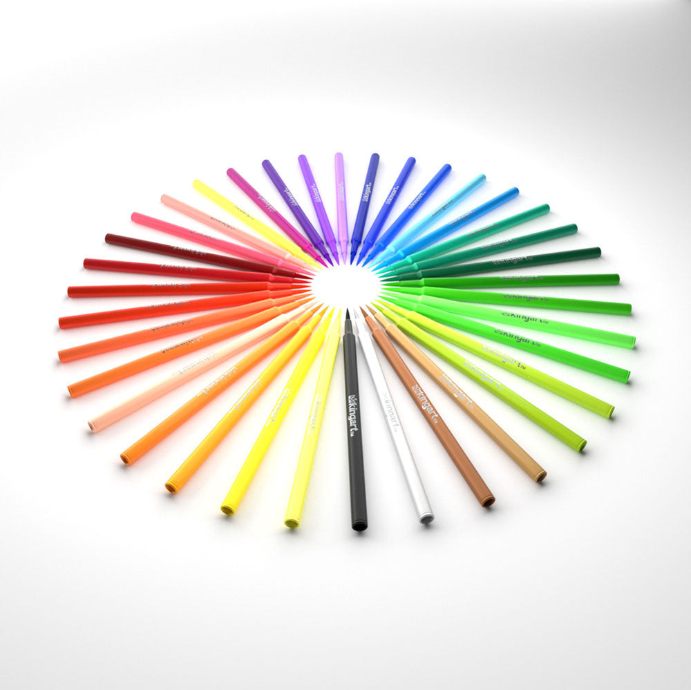 KINGART™ Watercolor Brush Tip Markers, Set of 36