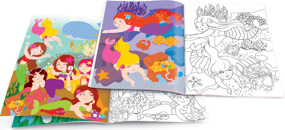 Dry Erase Coloring Book - Magical Mermaids