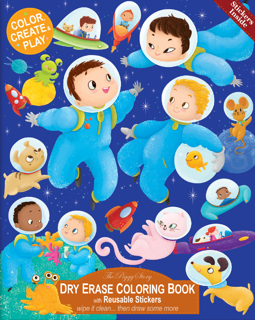 Dry Erase Coloring Book - Space Adventure