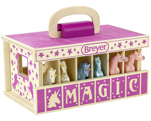 Unicorn Magic Wooden Carry Stable with 6 Unicorns