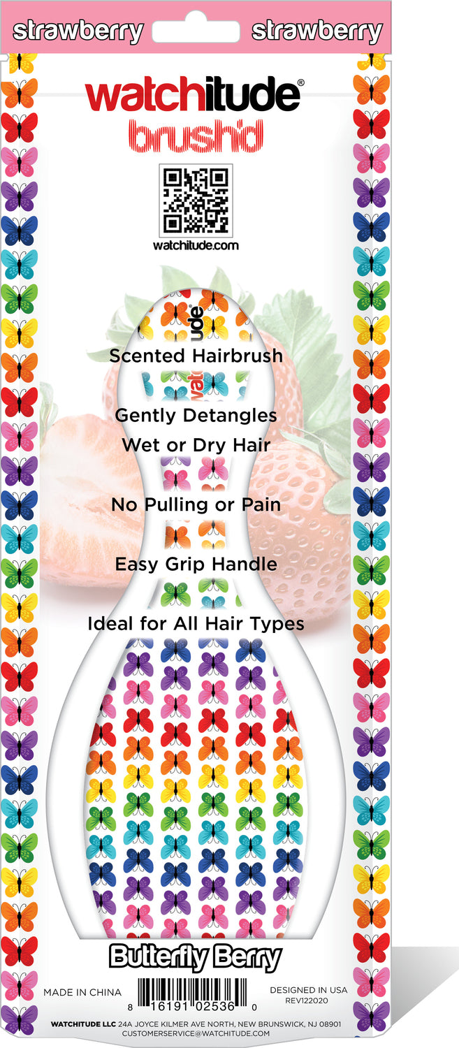 Butterfly Berry - Scented Hair Brush By Watchitude