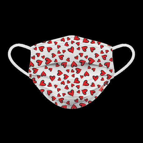 6 Pack Adult Masks  - Hearts + Maze