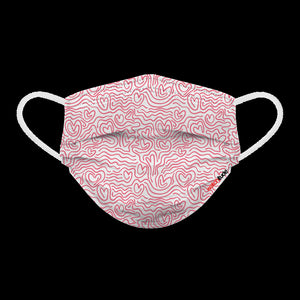 6 Pack Adult Masks  - Hearts + Maze