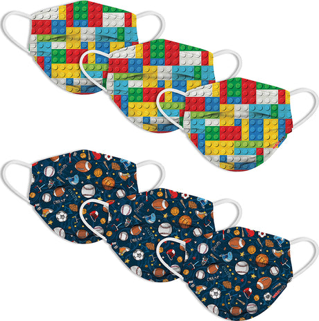 6 Pack Kids Mask - Sports + Build Up
