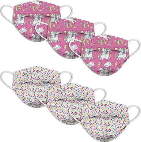 6 Pack Kids Mask - Sprinkles + Unicorn World
