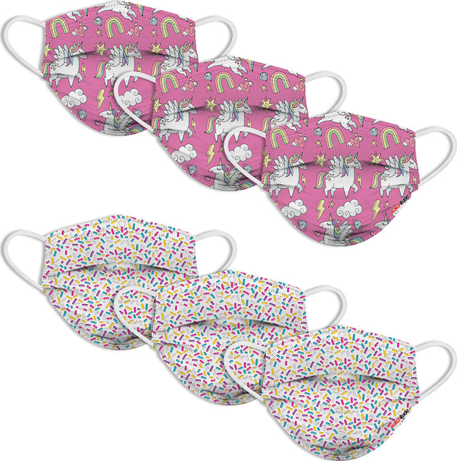 6 Pack Kids Mask - Sprinkles + Unicorn World